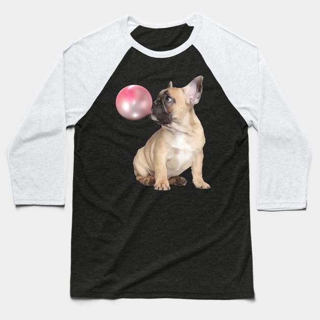 french bulldog Funny dog Baseball T-Shirt by Collagedream